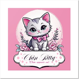 chin kitty Posters and Art